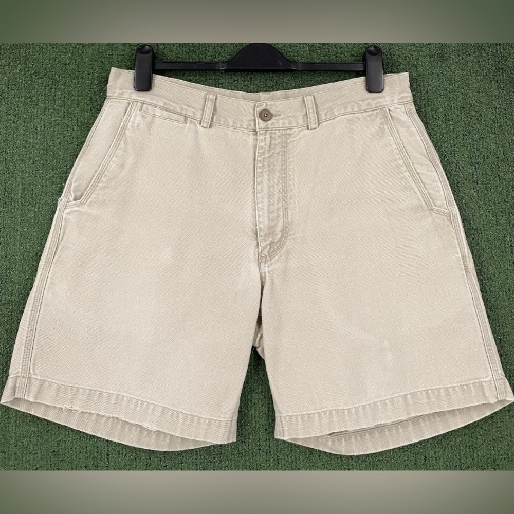 Vintage Y2K Patagonia Canvas Beige Shorts Mens Size 34 Distressed